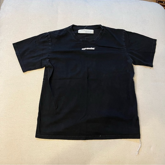 Off-White Men's Black and Blue T-shirt XL WORN USED - Picture 1 of 6